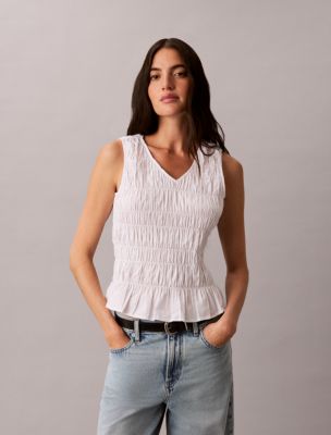 Женские топы Calvin Klein Cotton Poplin Sleeveless Top — фото 6