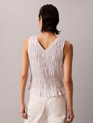 Женские топы Calvin Klein Yarn-Dyed Poplin Cotton Top — фото 4