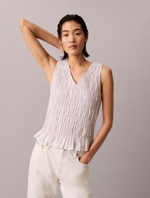 Женские топы Calvin Klein Yarn-Dyed Poplin Cotton Top — фото 6