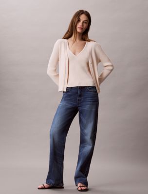 Женские комплекты Calvin Klein Cotton Rib Cardigan and Tank Set, цвет: Жемчужный — фото 3