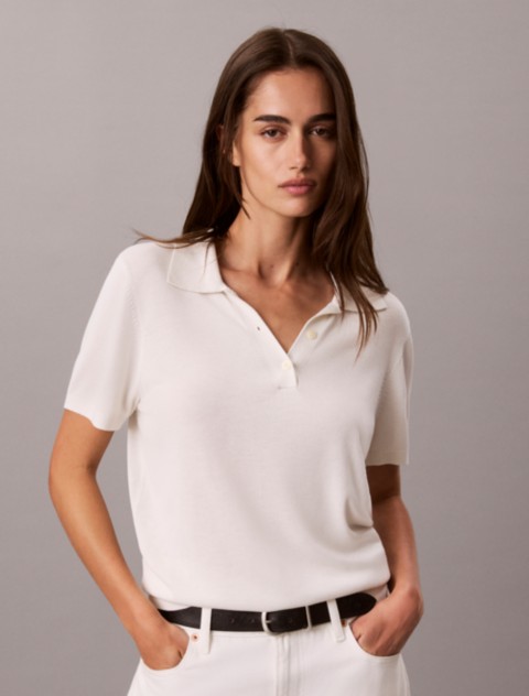 Женские рубашки Calvin Klein Fine Gauge Polo Shirt