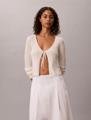 Женская юбка Calvin Klein Cotton Poplin Midi, цвет: Яркий белый — фото 3