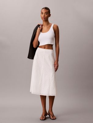 Broderie Midi Skirt, Tofu