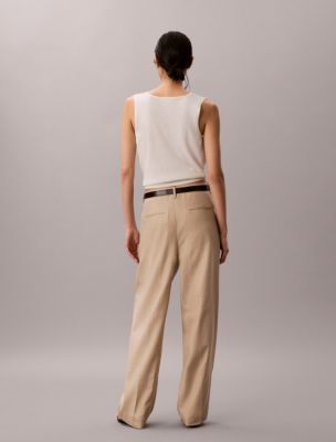 Женские брюки Calvin Klein Linen Blend Tailored Wide Leg Pants — фото 3