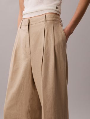 Женские брюки Calvin Klein Linen Blend Tailored Wide Leg Pants — фото 5