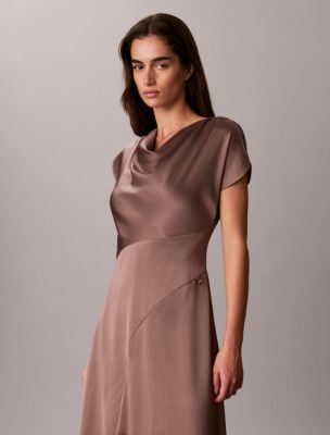 Женские платья Calvin Klein Hammered Satin Midi Dress — фото 2