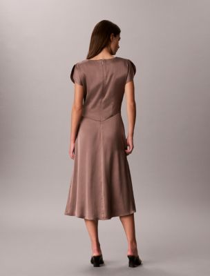 Женские платья Calvin Klein Hammered Satin Midi Dress — фото 4