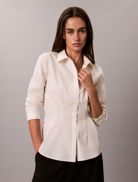 Женские рубашки Calvin Klein Cotton Poplin Fitted Shirt