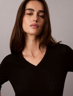 Женские топы Calvin Klein Pointelle Knit Long Sleeve Top — фото 2