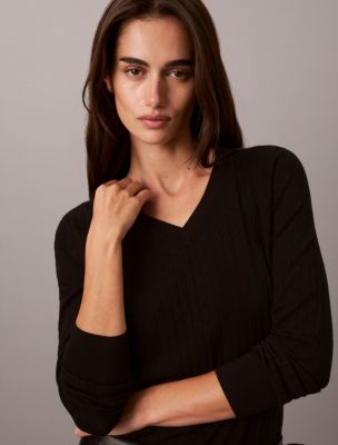 Женские топы Calvin Klein Pointelle Knit Long Sleeve Top — фото 4