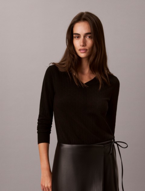 Женские топы Calvin Klein Pointelle Knit Long Sleeve Top