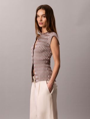 Женские кардиганы Calvin Klein Tech Knit Checkered Rib Cardigan — фото 4