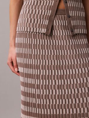 Женские юбки Calvin Klein Tech Knit Checkered Rib Skirt — фото 4