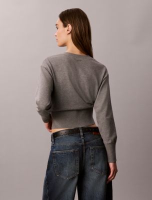 Женский кардиган Calvin Klein Tech Knit, цвет: Серый меланжевый — фото 6
