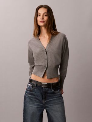 Tech Knit Cardigan, Grey Heather