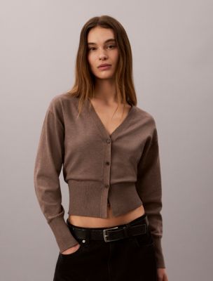 Tech Knit Cardigan, Shiitake Melange
