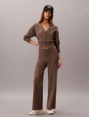 Tech Knit Pull-On Pants, Shiitake Melange
