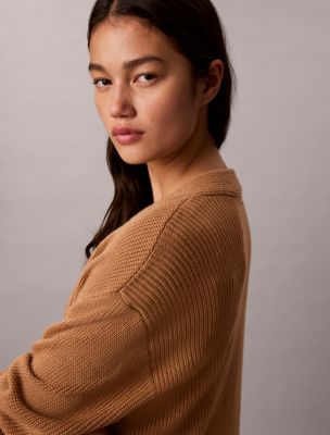 Женский кардиган Calvin Klein Merino Wool Blend Duster, цвет: Бронзовый — фото 6