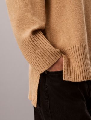 Женский свитер Calvin Klein Lux Wool Turtleneck, цвет: Бронзовый меланжевый — фото 4