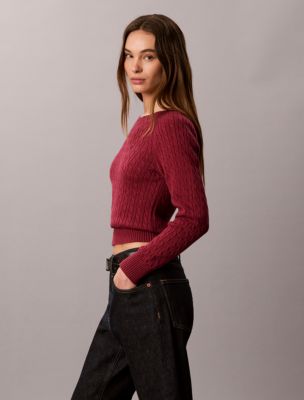 Женские свитеры Calvin Klein Cable Knit Crewneck Sweater — фото 4