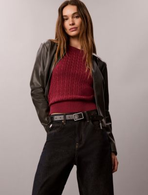 Женские свитеры Calvin Klein Cable Knit Crewneck Sweater — фото 5