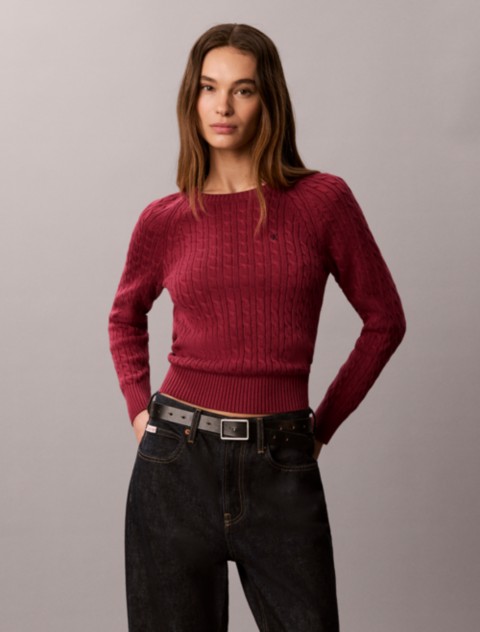Женские свитеры Calvin Klein Cable Knit Crewneck Sweater