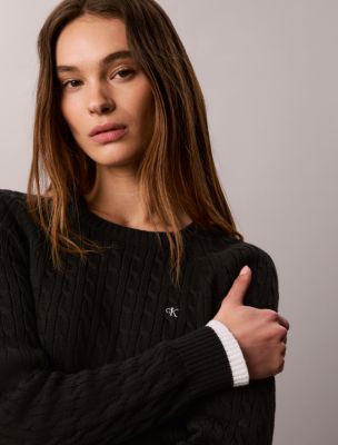 Женские свитеры Calvin Klein Cable Knit Tipping Crewneck Sweater — фото 3