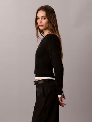 Женские свитеры Calvin Klein Cable Knit Tipping Crewneck Sweater — фото 4