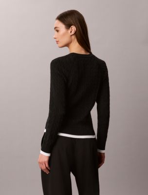 Женские свитеры Calvin Klein Cable Knit Tipping Crewneck Sweater — фото 5