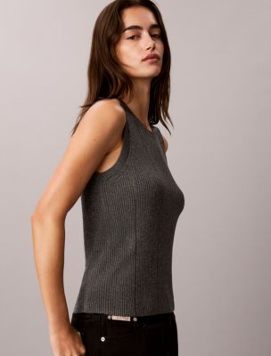 Женский топ Calvin Klein Shine Blend Tank Top, цвет: Пепельный — фото 4