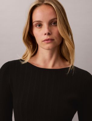 Женский топ Calvin Klein Tech Knit с фактурной строчкой, цвет: Чёрный — фото 3