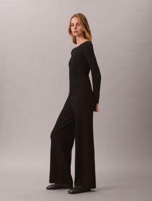 Женские брюки Calvin Klein Tech Knit с фактурной строчкой, цвет: Чёрный — фото 2