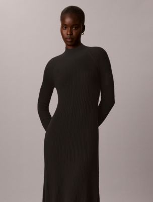 Женское платье Calvin Klein Turtleneck Midi, цвет: Чёрный — фото 2