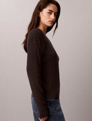 Женский свитер Calvin Klein Tech Cable Knit, цвет: Чёрный — фото 6