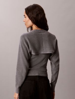 Женские кардиганы Calvin Klein 2-In-1 Cardigan Tank Set, цвет: Серый меланжевый — фото 5