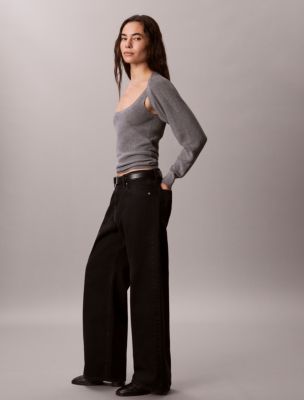 Женские кардиганы Calvin Klein 2-In-1 Cardigan Tank Set, цвет: Серый меланжевый — фото 6