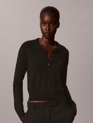 Extra Fine Merino Polo Shirt, Black