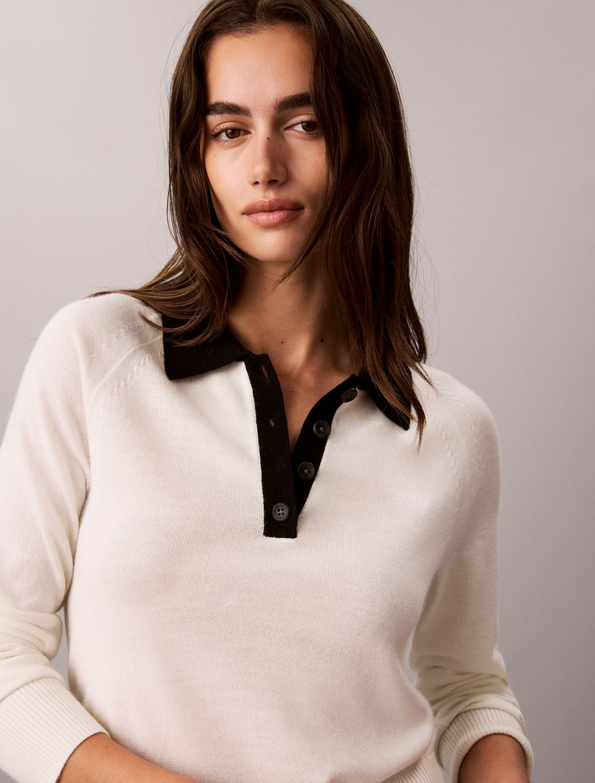 Extra Fine Merino Blend Polo Sweater