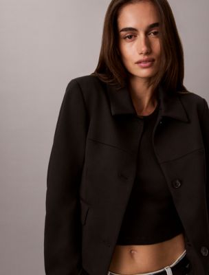 Женская куртка Calvin Klein Ponte Knit, цвет: Чёрный — фото 2