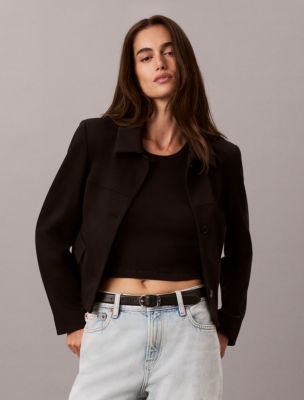 Женская куртка Calvin Klein Ponte Knit, цвет: Чёрный — фото 4