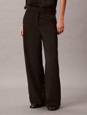 Женские брюки Calvin Klein Twill Wide Leg, цвет: Чёрный — фото 2