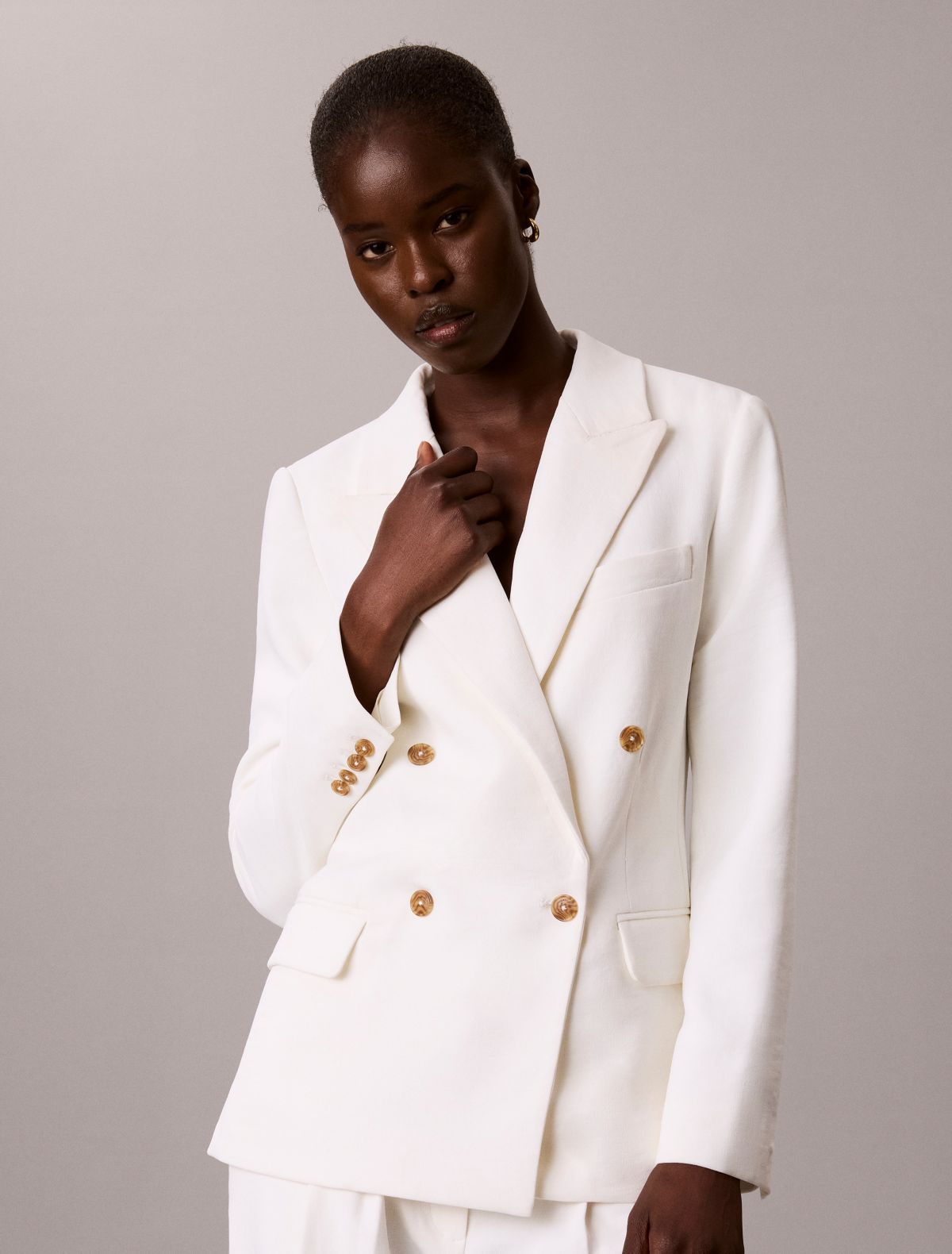 Effortless Crepe Double Breasted Blazer