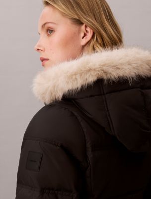 Женская куртка Calvin Klein Matte Belted Short Puffer, цвет: Чёрный — фото 4