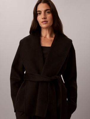 Shawl Hip Coat, Black