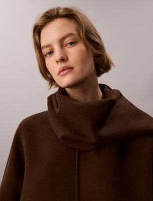 Женское пальто Calvin Klein Wool Blend Scarf, цвет: Коричневый — фото 3