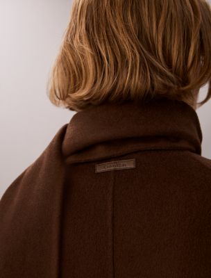 Женское пальто Calvin Klein Wool Blend Scarf, цвет: Коричневый — фото 5