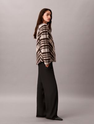 Женская куртка Calvin Klein Mohair Plaid Cardigan, цвет: Зефирный клетчатый — фото 2