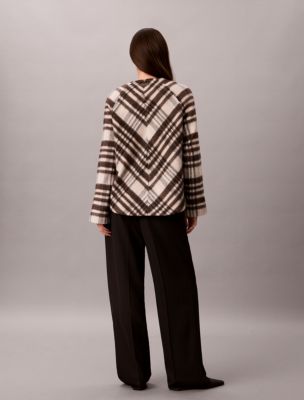 Женская куртка Calvin Klein Mohair Plaid Cardigan, цвет: Зефирный клетчатый — фото 5