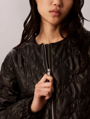Женские куртки Calvin Klein Faux Leather Padded Jacket — фото 3