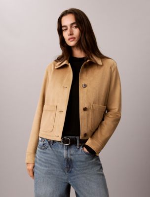Faux Suede Jacket, Tigers Eye